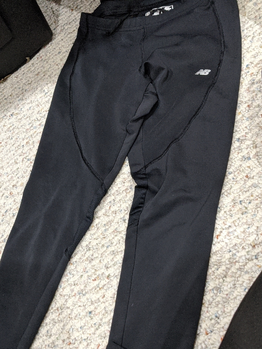 New Balance Black Performance Running Tights with Reflective Logo